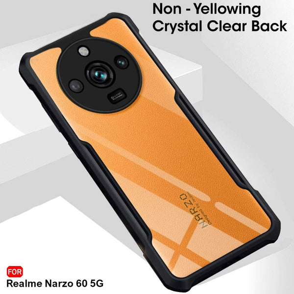 Mobielectro Camera Bump Protection | Slim Stylish 360 Protection Design |Crystal Clear | Shockproof Eagle Back Cover for Realme Narzo 60 5G - Black