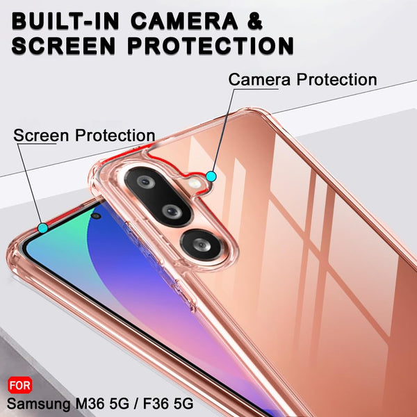 Mobielectro Clear Transparent Shockproof Scratch Resistant Protective Phone Case for Samsung F36