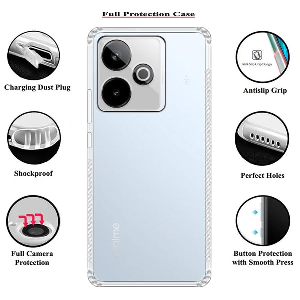 Mobielectro Clear Transparent Shockproof Scratch Resistant Protective Phone Case for Realme GT 7T