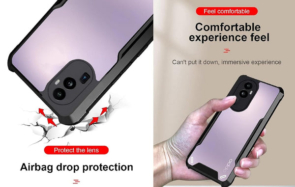 Mobielectro Camera Bump Protection | Slim Stylish 360 Protection Design |Crystal Clear | Shockproof Eagle Back Cover for Oppo RENO 10 Pro Plus 5G - Black