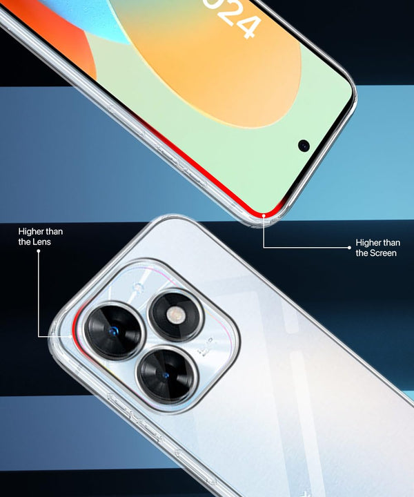 Mobielectro Clear Transparent Shockproof Scratch Resistant Protective Phone Case for Tecno Spark Go 2024