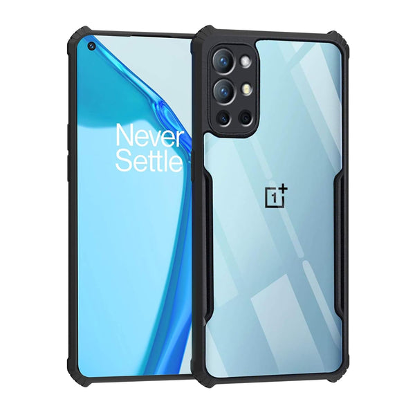 Mobielectro Camera Bump Protection | Slim Stylish 360 Protection Design |Crystal Clear | Shockproof Eagle Back Cover for OnePlus 9R - Black
