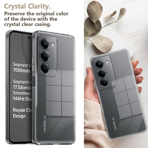 Mobielectro Clear Transparent Shockproof Scratch Resistant Protective Phone Case for Redmi 15 5G