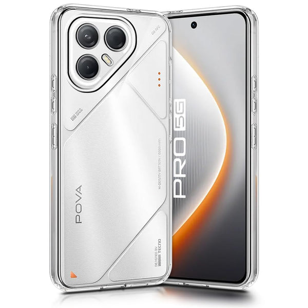 Mobielectro Clear Transparent Shockproof Scratch Resistant Protective Phone Case for Tecno POVA 7 Pro 5G