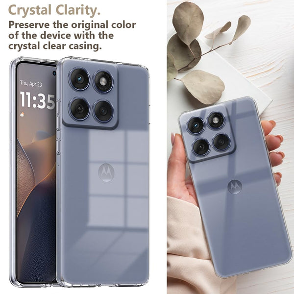 Mobielectro Soft Silicon Transparent |Scratch Resistant Clear Case for Moto Edge 60 Fusion 5G