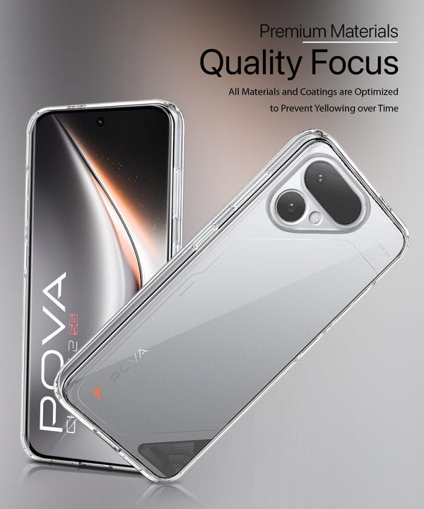 Mobielectro Clear Transparent Shockproof Scratch Resistant Protective Phone Case for Tecno POVA Curve 2 5G