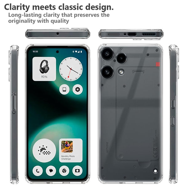 Mobielectro Clear Transparent Shockproof Scratch Resistant Protective Phone Case for Nothing Phone 3A Lite