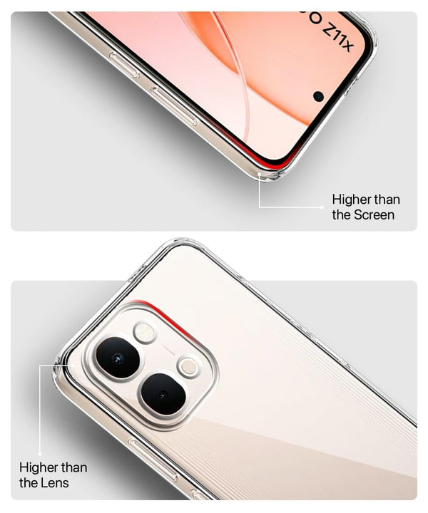 Mobielectro Clear Transparent Shockproof Scratch Resistant Protective Phone Case for IQOO Z11X 5G