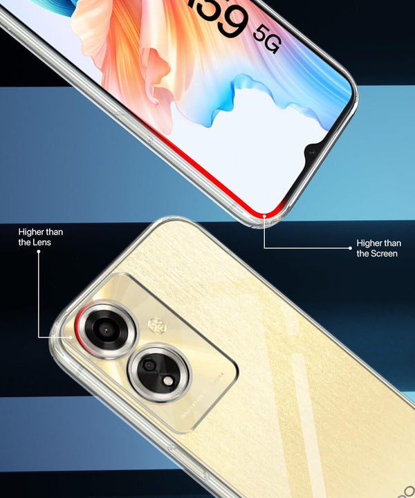 Mobielectro Clear Transparent Shockproof Scratch Resistant Protective Phone Case for Oppo A59 5G