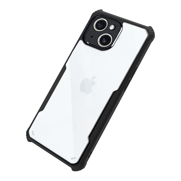 Mobielectro Camera Bump Protection | Slim Stylish 360 Protection Design |Crystal Clear | Shockproof Eagle Back Cover for iPhone 15 Plus- Black