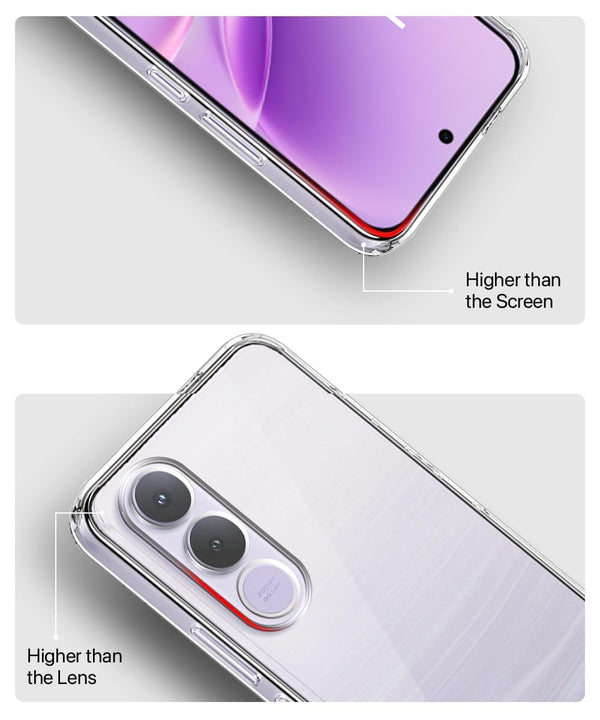 Mobielectro Clear Transparent Shockproof Scratch Resistant Protective Phone Case for Vivo V70 FE 5G