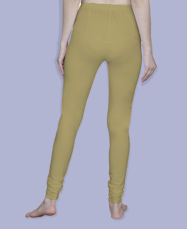 T.T. Women Solid Chudidar Cotton Lycra Cool Leggings -Beige