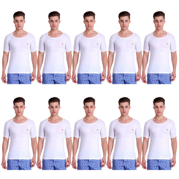 T.T. Mens Titanic Vest Pack Of 10 White