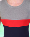 T.T. Men DesignerGym Vest Pack Of 2 Grey-Blue -Black-Red