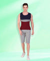 T.T. Men DesignerGym Vest Pack Of 2 Blue-Maroon -Maroon-Grey