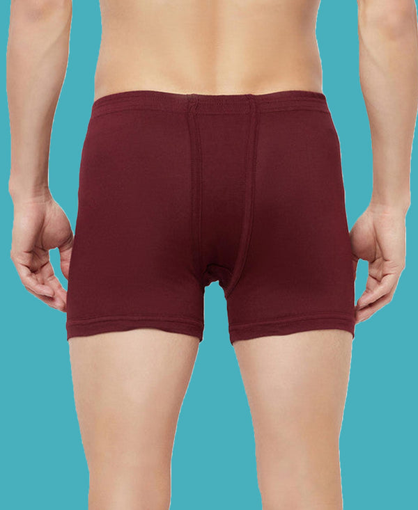 T.T. Mens Jazz Fine Long Inner Elastic TrunkPack Of 2 Black-Maroon