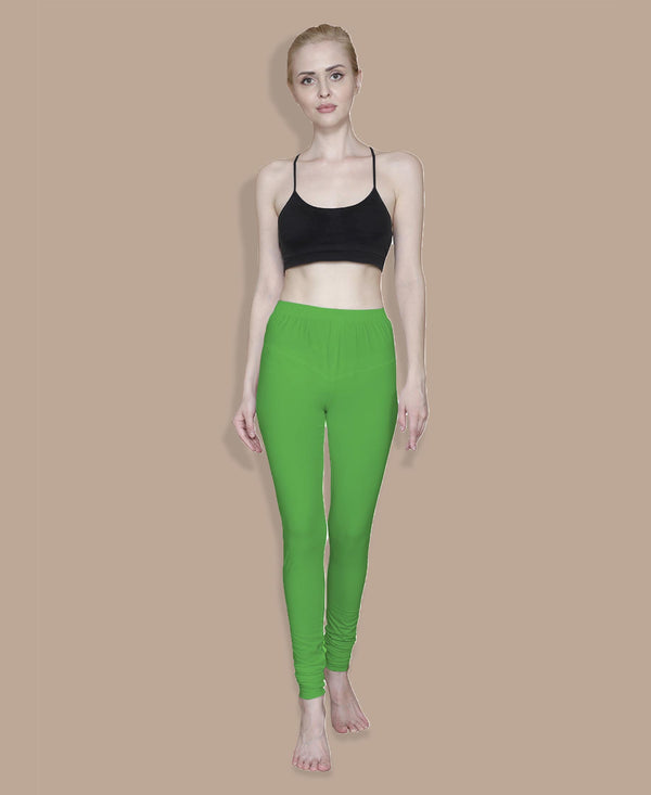 T.T. Women Solid Chudidar Cotton Lycra Cool Leggings -Bright Maroon - Kiwi( Free Size)