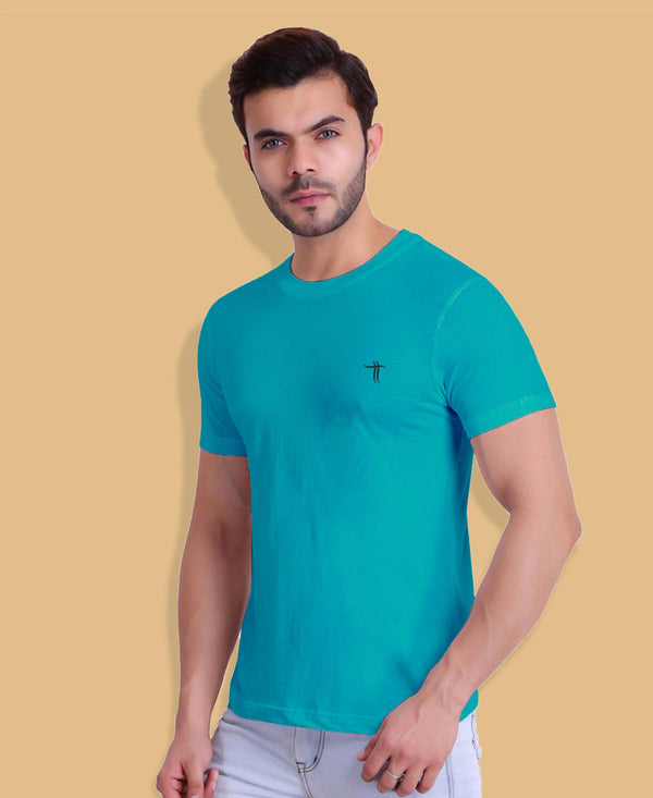 T.T. Cool Men Pack Of 3 T-Shirts Red-Cyan-Brown