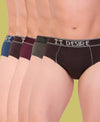 T.T. Men Desire Brief Solid Pack Of 5 Assorted Colors