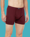 T.T. Mens Jazz Fine Long Inner Elastic TrunkPack Of 2 Black-Maroon