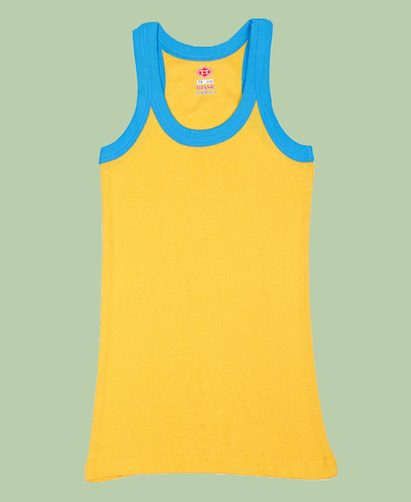 T.T. Kids Titanic Gym Vest Pack Of 5 Black-Trqs-Yellow-Grey-Red