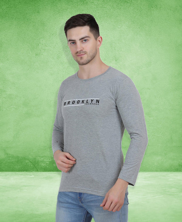HiFlyers Men Grey Regular Fit Printed Round Neck T-Shirt