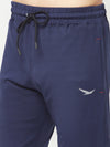 HiFlyers Mens Navy Regular Fit Cut & Sew Sports Trackpant( 4 Way Strachable)