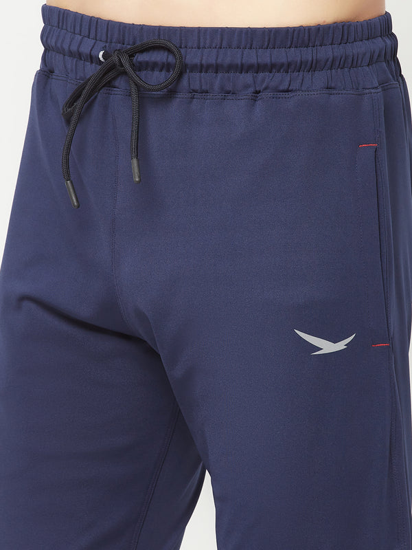 HiFlyers Mens Navy Regular Fit Cut & Sew Sports Trackpant( 4 Way Strachable)