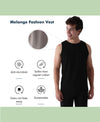 Almo Men’S Cotton Vest|Premium Melange Cotton|Regular Fit|Soft, Breathable, Fade-Resistant | Anti-Bacterial & Lightweight | Ideal For Gym/Sports Activities|Pack Of 3|Black::Tan::Ice