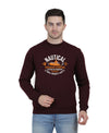 Hiflyers Men|Regular Fit|Chest Printed Cotton Fleece|Soft Stylish Casual Winter Wear Sweatshirt|Wine-P19