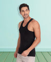 T.T. Men Desire Parker Black Rib Vest (Pack Of 2)