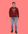 Hiflyers Men|Regular Fit|Chest Printed Cotton Fleece|Soft Stylish Casual Winter Wear Sweatshirt|Maroon-P10