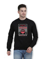 Hiflyers Men|Regular Fit|Chest Printed Cotton Fleece|Soft Stylish Casual Winter Wear Sweatshirt|Black-P2