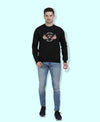 Hiflyers Men|Regular Fit|Chest Printed Cotton Fleece|Soft Stylish Casual Winter Wear Sweatshirt|Black-P3