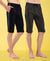 T.T. Men Regular Fit Poly Jersey Capri With Side Piping Pack Of 2-Anthra-Navy