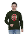 Hiflyers Men|Regular Fit|Chest Printed Cotton Fleece|Soft Stylish Casual Winter Wear Sweatshirt|Olive-P14