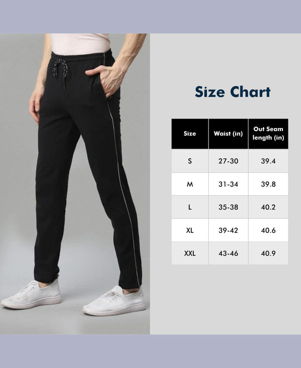 T.T. Men|Cotton Trackpant With Zipper Pocket|Regular Fit|Elastic Waist With Drawstring, Ultra Soft Stretch Fabric – Gym, Sports & Casual Wear With Side Piping||Navy