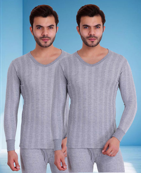 T.T. Men Hotpot Elite Top Thermal Pack Of 2- Grey Melange