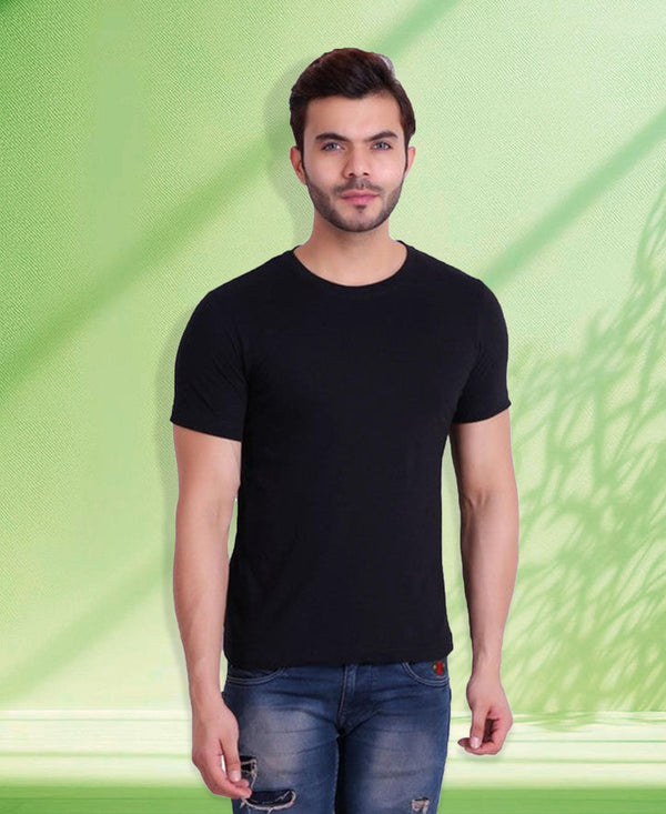 T.T. Poly Men Black Quick-Dry Tshirt