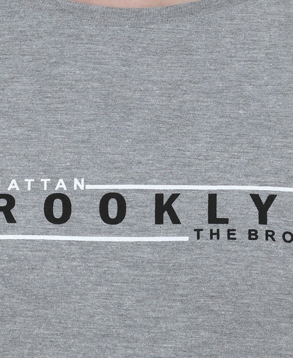 HiFlyers Men Grey Regular Fit Printed Round Neck T-Shirt