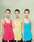 T.T. Women Pearl Solid Long Slips Pack Of 3 Fuschia-Yellow-Sky