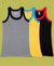 T.T. Kids Titanic Gym Vest Pack Of 3 Grey-Yellow-Black
