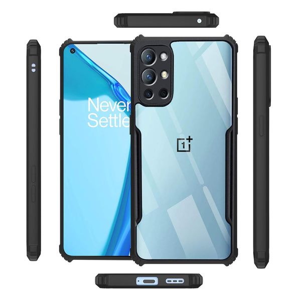 Mobielectro Camera Bump Protection | Slim Stylish 360 Protection Design |Crystal Clear | Shockproof Eagle Back Cover for OnePlus 9R - Black