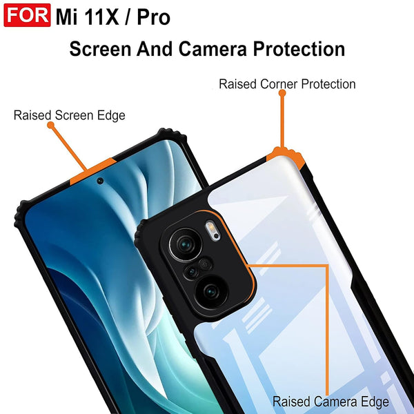 Mobielectro Camera Bump Protection | Slim Stylish 360 Protection Design |Crystal Clear | Shockproof Eagle Back Cover for Mi 11X Pro |Mi 11X|Mi 11i|RedMi K40 Pro|RedMi K40 Pro Plus|POCO F3 - Black