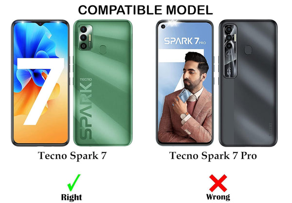 Mobielectro Camera Bump Protection | Slim Stylish 360 Protection Design |Crystal Clear | Shockproof Eagle Back Cover for Tecno Spark 7 - Black