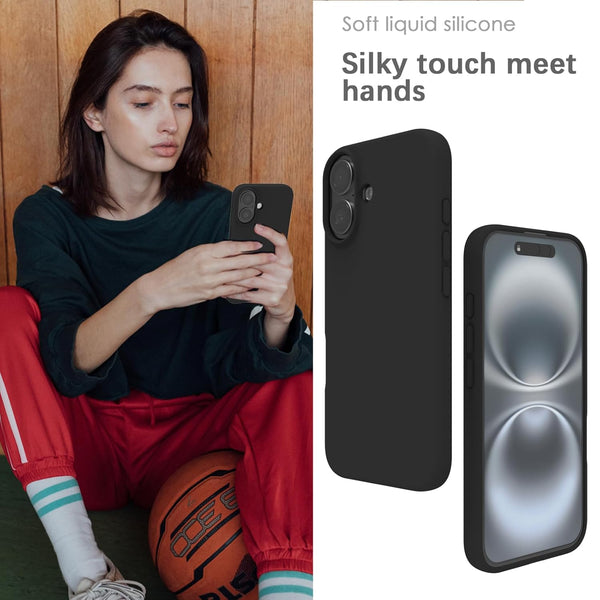 Mobielectro Waterkproof Soft Silicone Ultra Slim O.G Case for iPhone 16 - Black