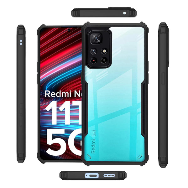 Mobielectro Camera Bump Protection | Slim Stylish 360 Protection Design |Crystal Clear | Shockproof Eagle Back Cover for POCO M4 Pro 5G | RedMi Note 11T 5G - Black