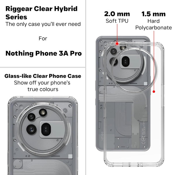 Mobielectro Clear Transparent Shockproof Scratch Resistant Protective Phone Case for Nothng Phone 3A Pro 5G