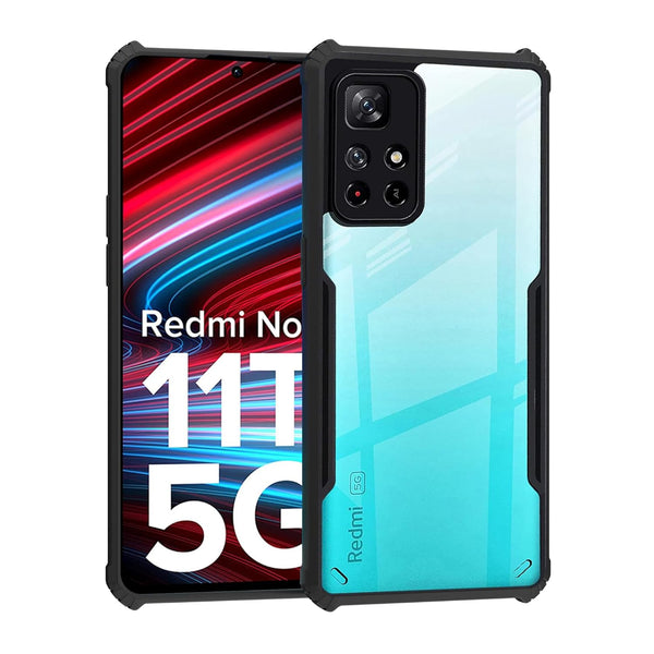 Mobielectro Camera Bump Protection | Slim Stylish 360 Protection Design |Crystal Clear | Shockproof Eagle Back Cover for POCO M4 Pro 5G | RedMi Note 11T 5G - Black