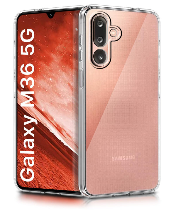 Mobielectro Clear Transparent Shockproof Scratch Resistant Protective Phone Case for Samsung M36 5G